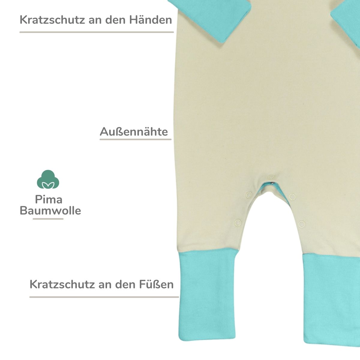Neurodermitis Anzug für Babys aus Pima Baumwolle