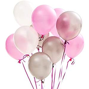 Babyshower_In 6 Schritten zur perfekten Babyparty_Luftballons Rosa Weiß Grau