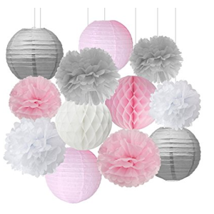 Babyshower_In 6 Schritten zur perfekten Babyparty_Pompoms Rosa Weiß.jpg